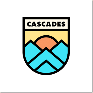 Cascades Retro Badge Posters and Art